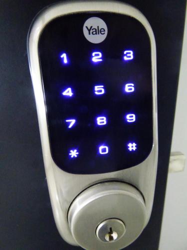 a close up of a cell phone with blue lights at SUITE SANTA LUCIA HOTEL BOUTIQUE in Sogamoso