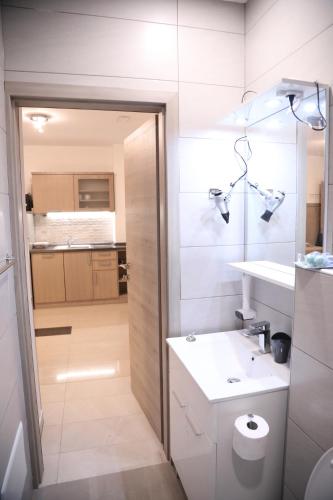Koupelna v ubytování Apartments Slap