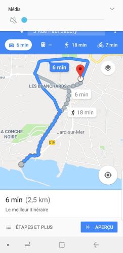 a screenshot of a map of the subway at Les Petites Jardaises,6-8pers, tout à pied, plages, centre ville, port in Jard-sur-Mer