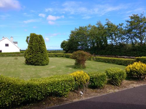 a garden with bushes and hedges in front of a house at shanagarry / Ballycotton Glamping pod in Cork