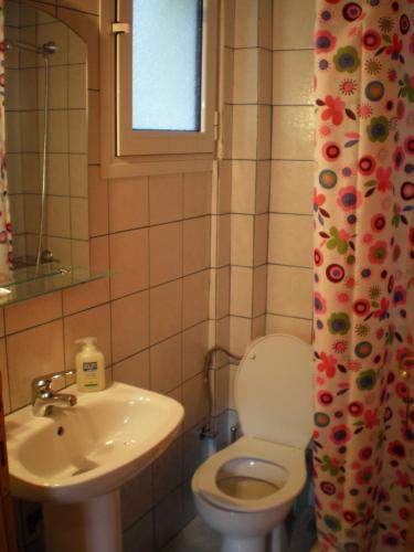 a bathroom with a toilet and a sink at Studios Stella in Skala Potamias