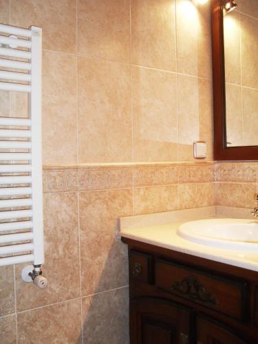 a bathroom with a sink and a mirror at Casa Rural Carrio in Taranes