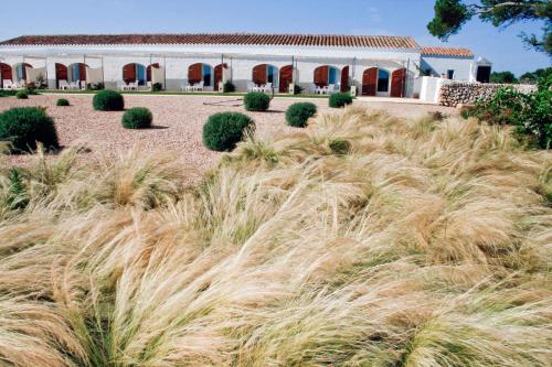 a field of tall grass in front of a building at Hotel Rural Binigaus Vell in Es Migjorn Gran