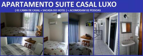 Santo AnastácioにあるFlorença Hotelの部屋の写真を4枚コラージュしたもの