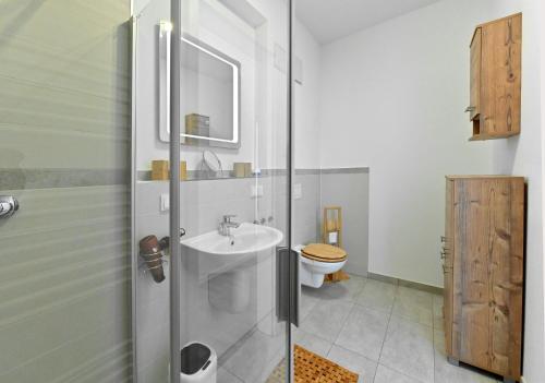 Koupelna v ubytování Gloweglück