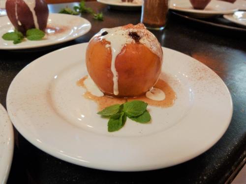 a dessert on a white plate on a table at El Pedregal - Hotel en la Naturaleza in Álamos