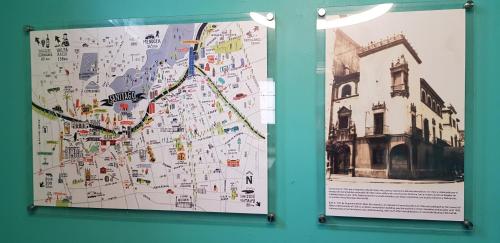 a poster of a map of a city at Hostel Boutique Merced 88 in Santiago