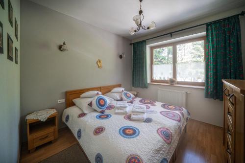 扎科帕內的住宿－Pod Reglami，一间卧室设有一张床和一个窗口