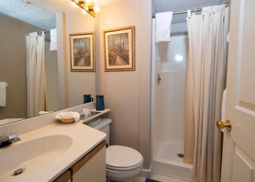 A bathroom at Winterplace on Okemo Mountain