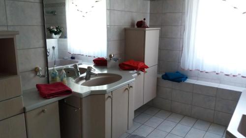 Ένα μπάνιο στο Ferienwohnung Hegenauer
