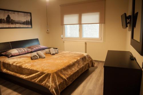 德拉瑪的住宿－S.K.Suite，一间卧室设有一张床和一个窗口
