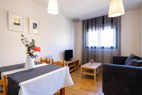 Μια τηλεόραση ή/και κέντρο ψυχαγωγίας στο Apartamentos Turísticos Real Valle Ezcaray