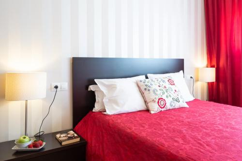 Ένα ή περισσότερα κρεβάτια σε δωμάτιο στο Apartamentos Turísticos Real Valle Ezcaray