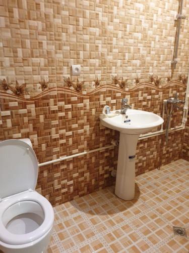 a bathroom with a toilet and a sink at Tatev Shinuhayr Hotel' in Shinuhayr