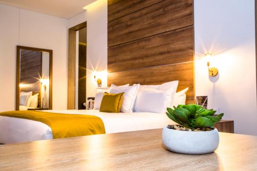 Hotel Pance 122 Wellness Spaにあるベッド