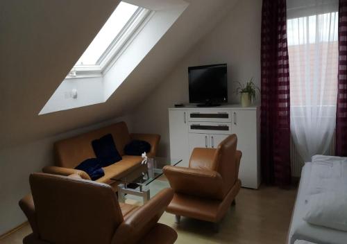 Μια τηλεόραση ή/και κέντρο ψυχαγωγίας στο Apartment Hotel Alena