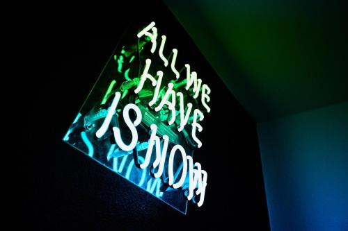 a neon sign that says welcome to my room at Hotel Alt Deutz City-Messe-Arena KONTAKTLOSER SELF CHECK-IN in Cologne