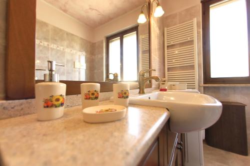 a bathroom with a sink and a counter with a sink at Residenza Franca in Valeggio sul Mincio