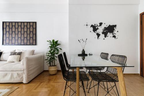 A seating area at Urban 2BD Apartment in Koukaki by UPSTREET