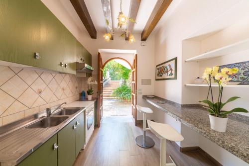eine Küche mit einer Spüle und einer Arbeitsplatte in der Unterkunft Appartamenti Ischia la Sentinella in Ischia