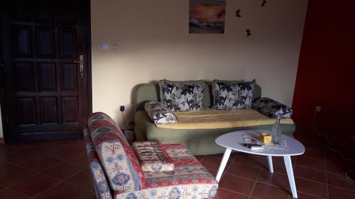 a living room with a couch and a table at Guesthouse Djacic in Budva