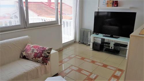 TV a/nebo společenská místnost v ubytování Apartment Maslenica 2, near Zadar