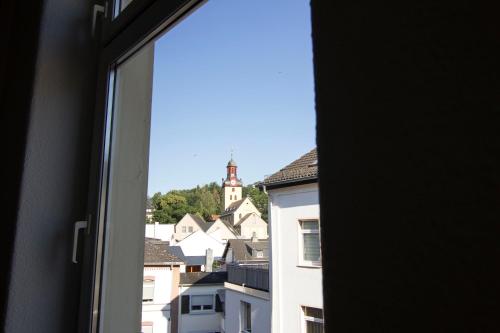 a view of a city from a window at Ferienwohnung „Markus“ in Bad Ems