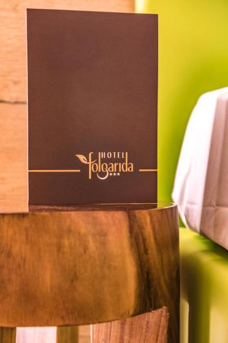 a box sitting on top of a wooden table at Hotel Folgarida in Folgarida