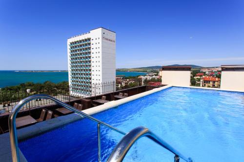 a large swimming pool on top of a building at CaliforniaHotel in Gelendzhik