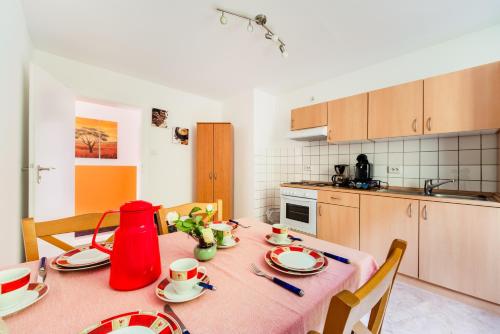Η κουζίνα ή μικρή κουζίνα στο Ferienwohnungen und Ferienhaus Hafermarkt