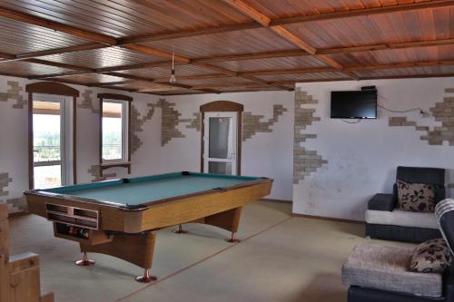a living room with a pool table in it at Panorama in Cholpon-Ata