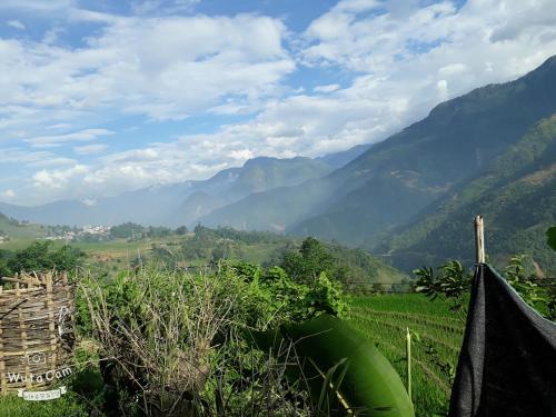 a view of a valley with mountains in the background at My's Homestay sapa in Sa Pa
