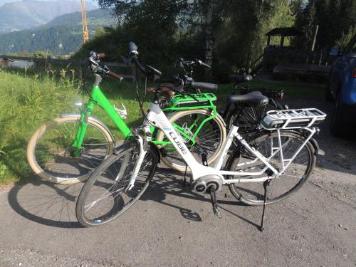 two bikes are parked next to each other at Hotel Ucliva in Waltensburg