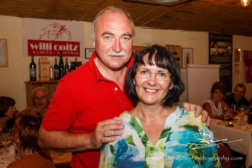 a man and a woman posing for a picture at Wein & Landhaus Willi Opitz in Illmitz