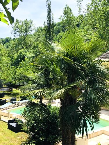 Kolam renang di atau dekat dengan Hôtel Le Moulin D'Olt