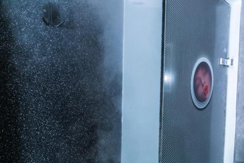 a close up of a door with a window at BTH Hotel – Boutique Concept in Lima