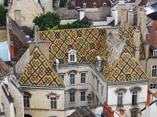 an aerial view of a building with ornate roofs at LOFT & SPA PRIVATIF in Dijon