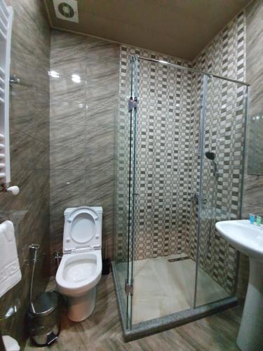 Koupelna v ubytování Hotel Soft