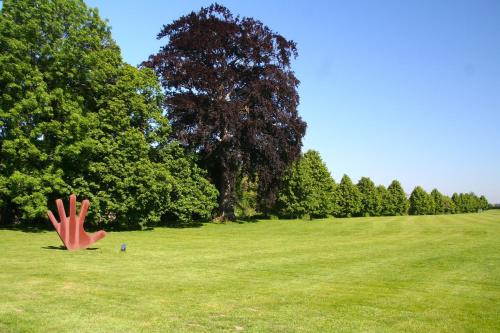 a giant hand in a field of grass at Landgoed Kasteel de Hoogenweerth in Maastricht