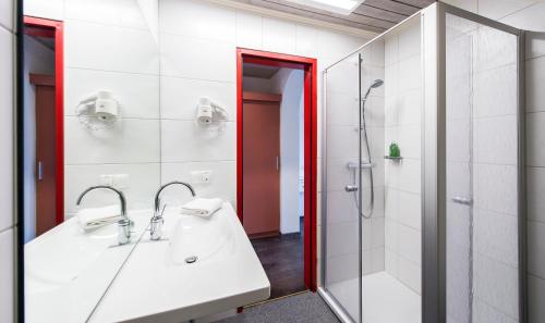 Koupelna v ubytování Hotel Aloisia, Hotel Garni
