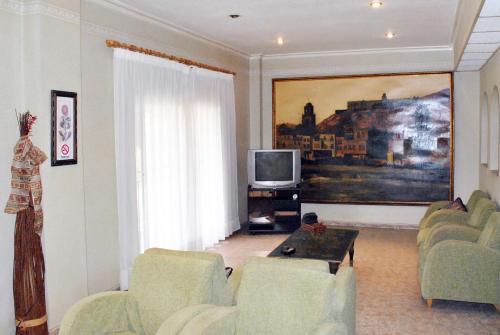 TV a/nebo společenská místnost v ubytování Hostal Rey Teodomiro
