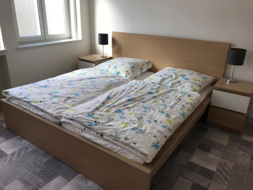 Een bed of bedden in een kamer bij Apartmán Havlíčkova
