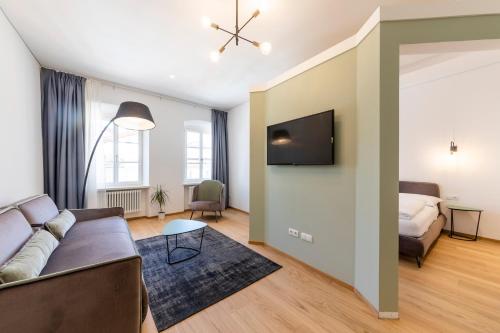 Ένα ή περισσότερα κρεβάτια σε δωμάτιο στο Stay COOPER l Cooper apartments