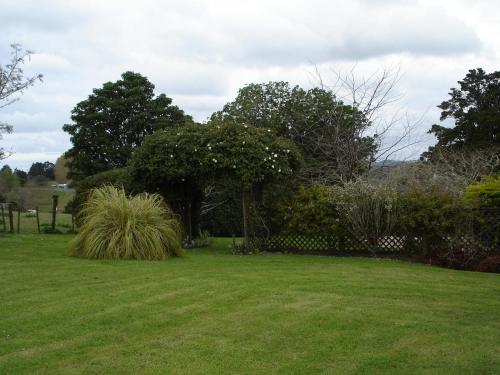 a green yard with a tree and some bushes at Warkworth Country House in Warkworth
