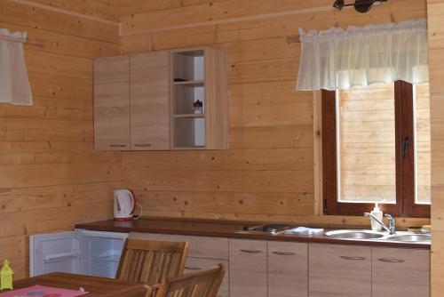 Virtuvė arba virtuvėlė apgyvendinimo įstaigoje Orion Domki Letniskowe