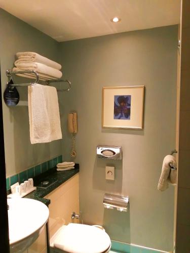 a bathroom with a toilet and a sink at Radisson Blu Ankara in Ankara