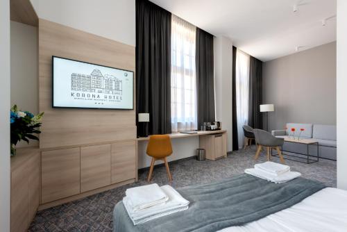 Posteľ alebo postele v izbe v ubytovaní Korona Gold - Korona Hotel Wrocław