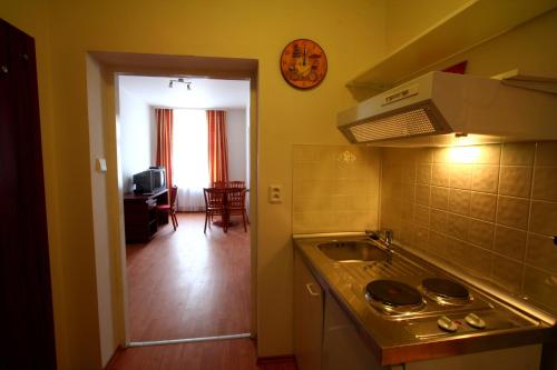 Kuchyň nebo kuchyňský kout v ubytování Apart Hotel Susa
