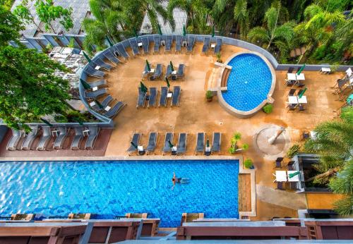 an overhead view of a pool at a resort at Krabi Chada Resort - SHA Plus in Ao Nang Beach