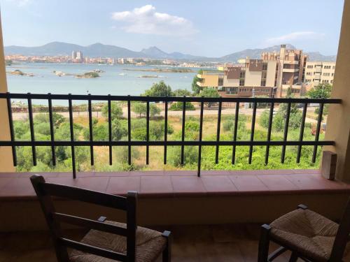 a view from a balcony of a balcony overlooking a city at B&B Da Lucina in Olbia